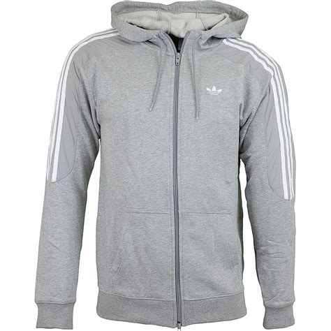 adidas jacke schwarz grau weiß hoody|Graue Hoodies .